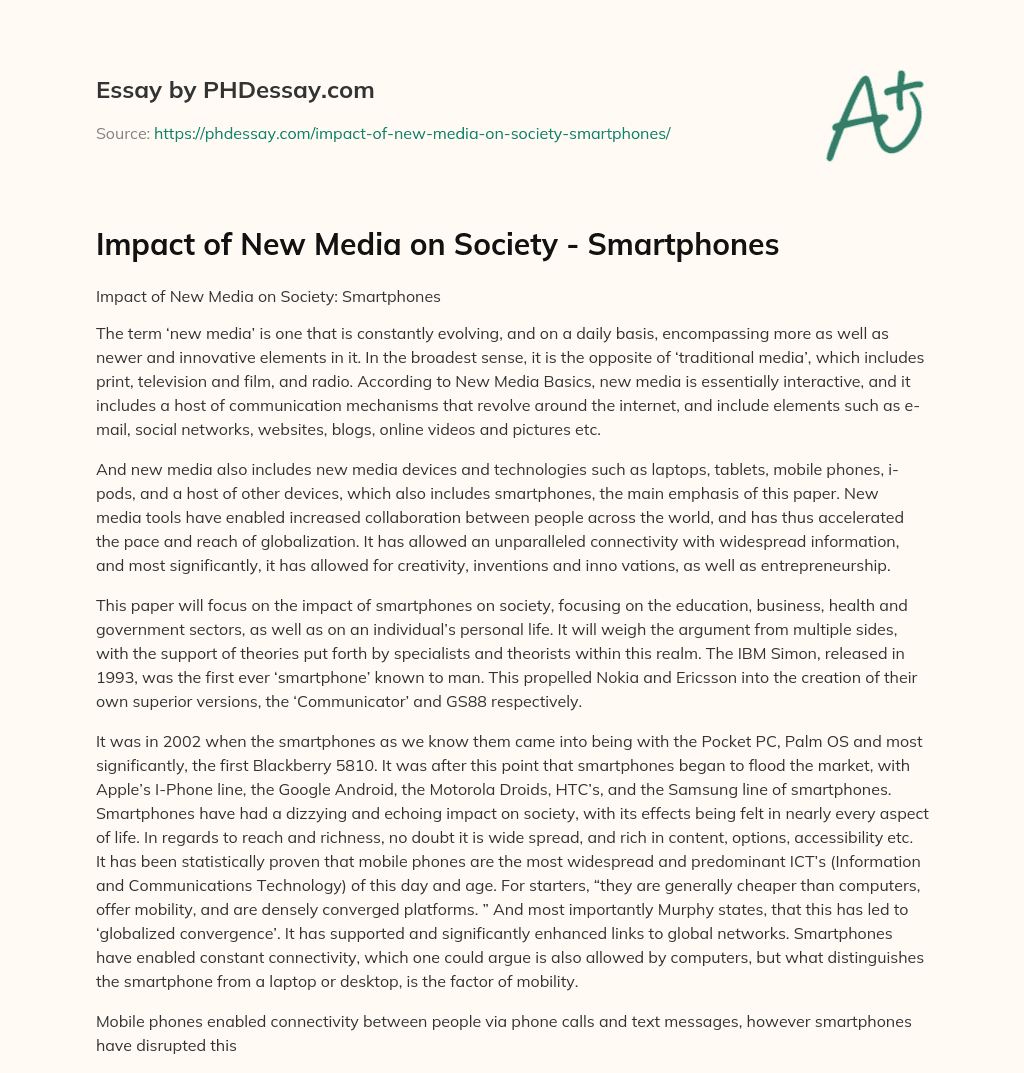 essay on impact of media on society