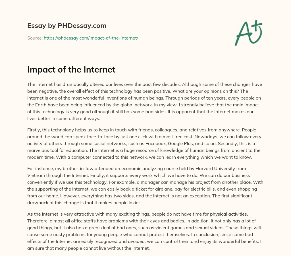 Impact of the Internet essay