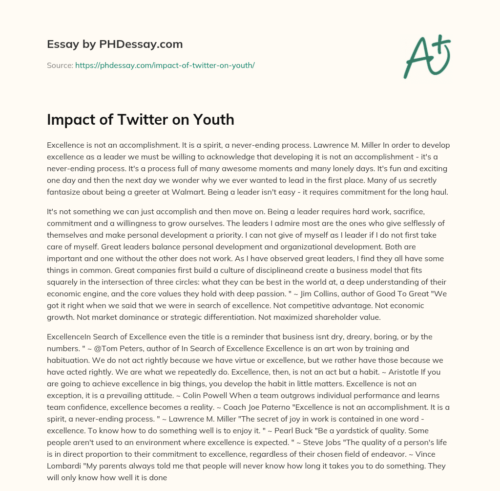 Impact of Twitter on Youth essay