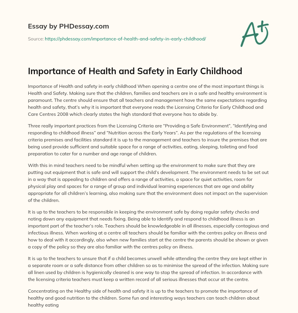 essay on child safety