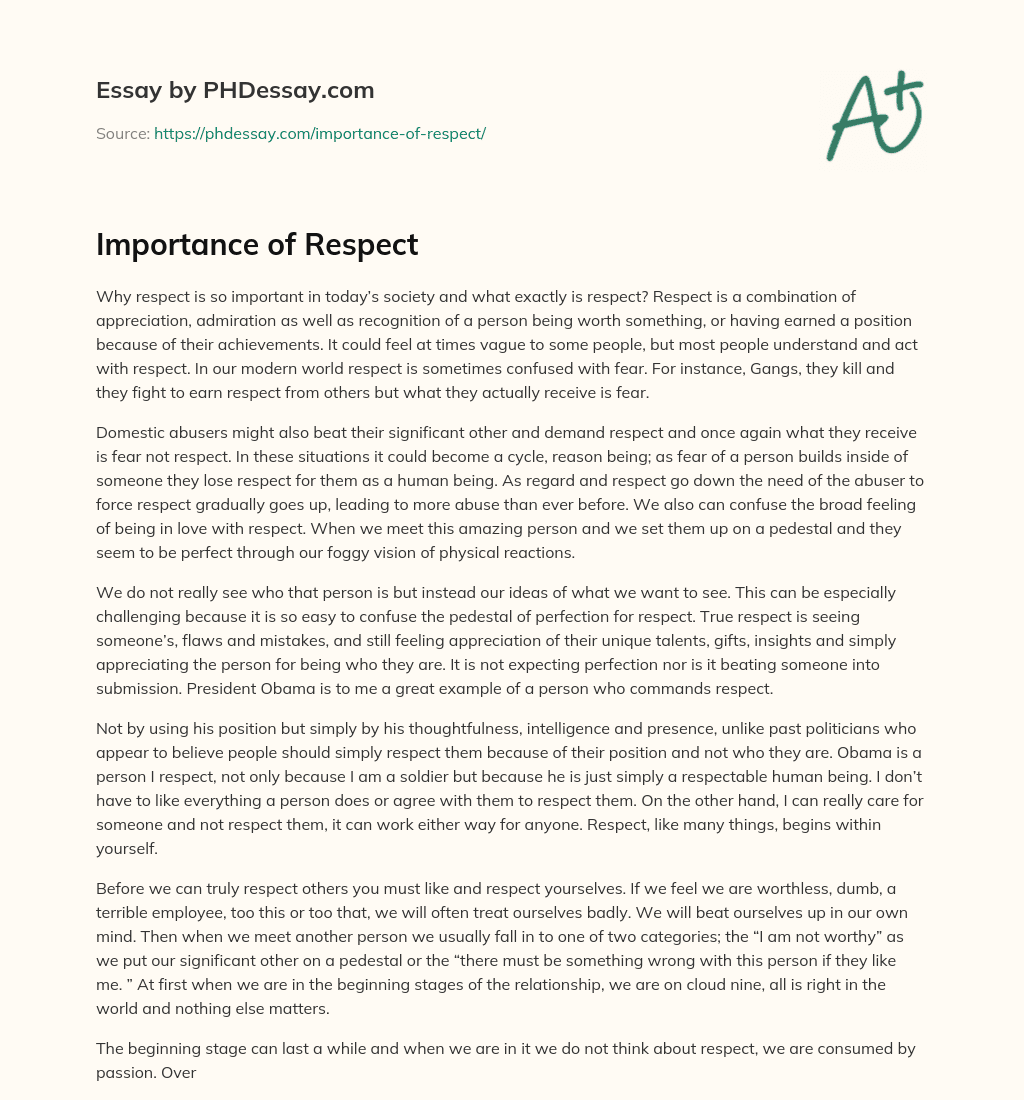 Importance of Respect essay