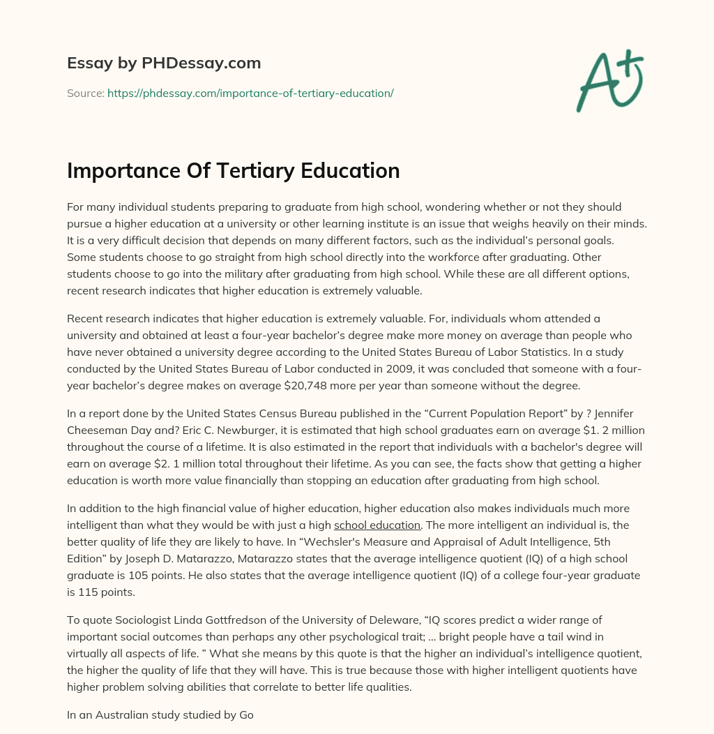 importance-of-tertiary-education-phdessay