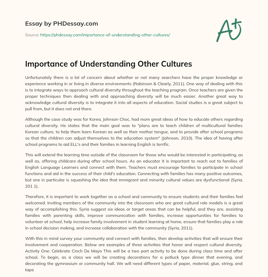 respect other cultures essay