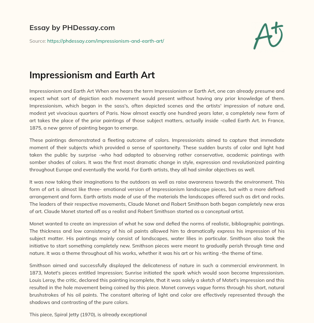 what is impressionism in art essay