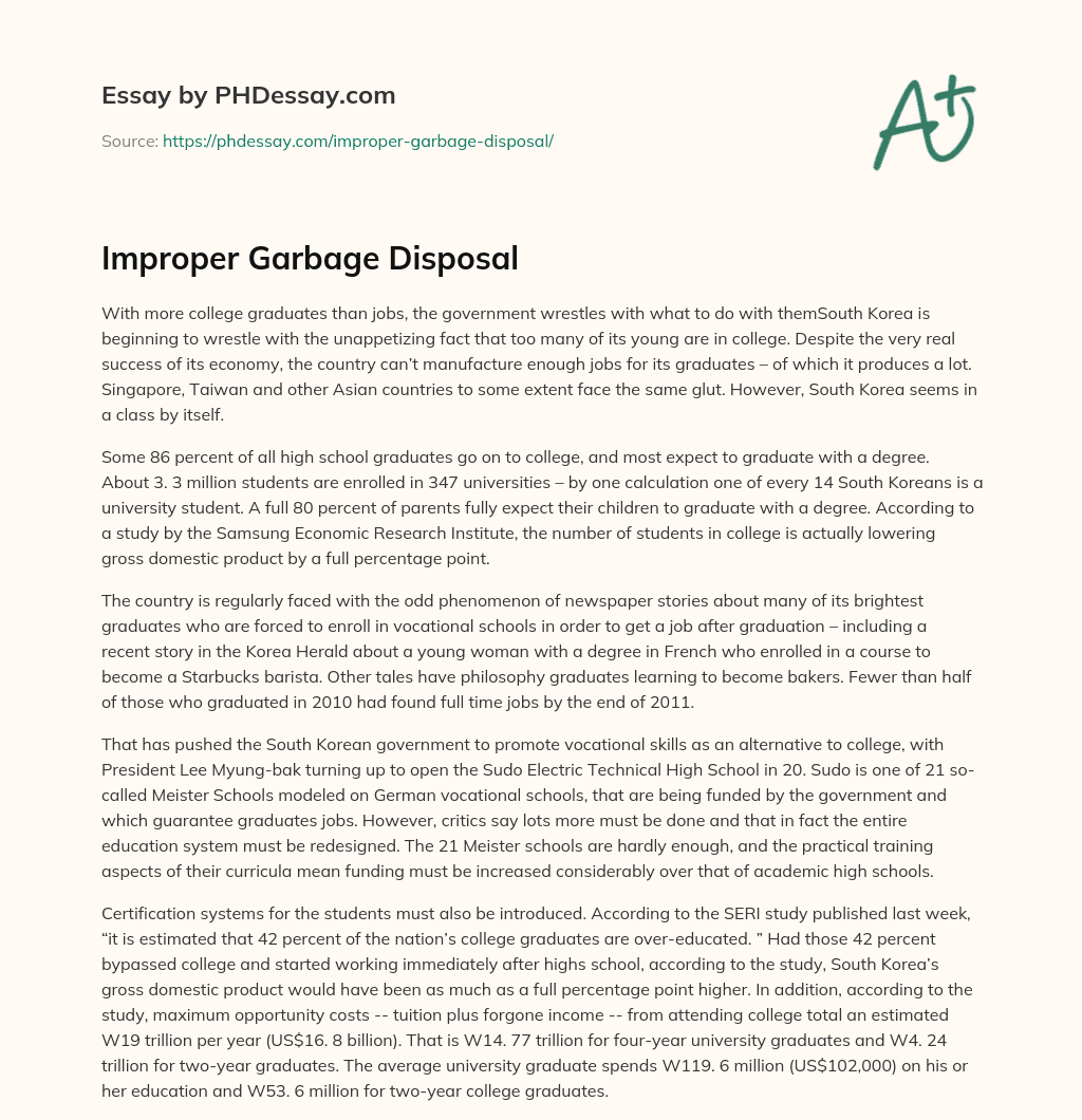 Improper Garbage Disposal