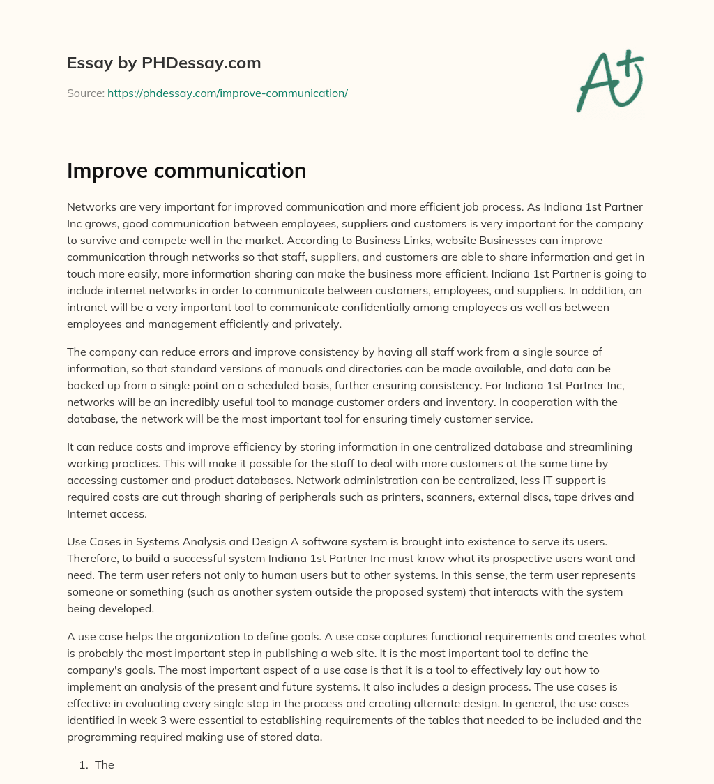 Improve communication essay