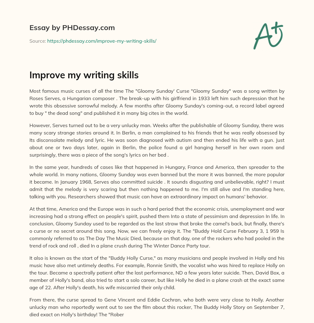 Improve my writing skills essay