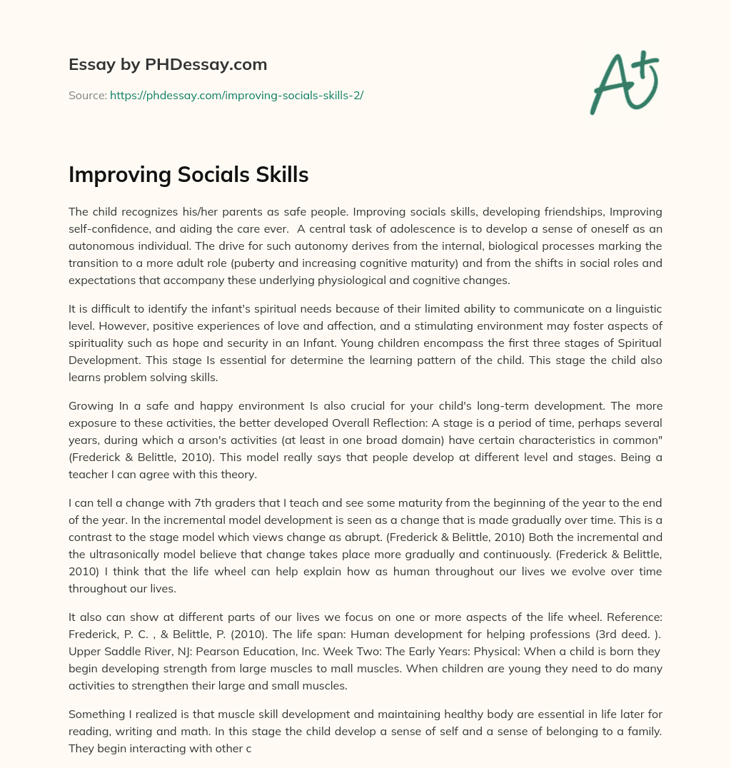 Improving Socials Skills essay