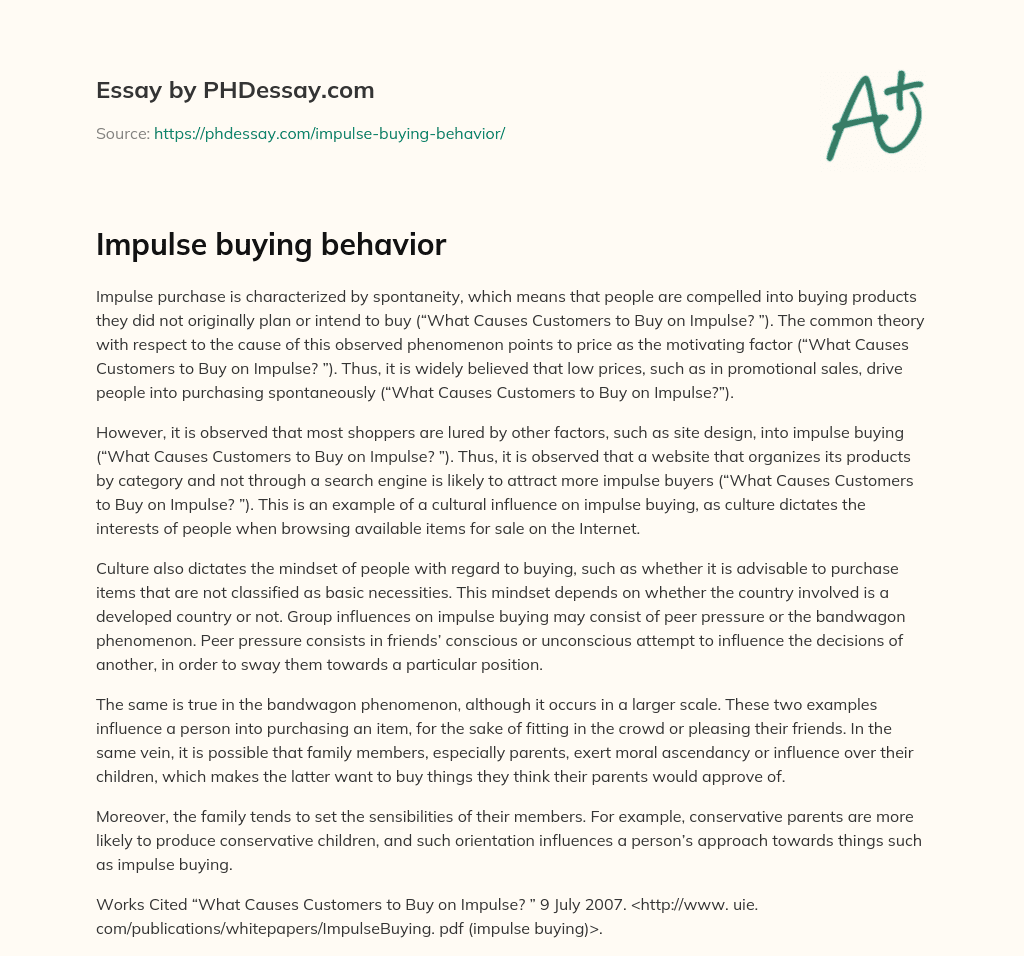 essay about buying behavior