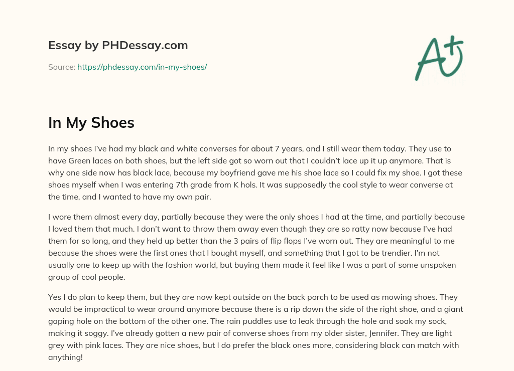 The sentimental value of a pair of well-worn Converse shoes essay