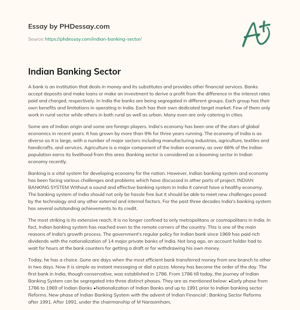 Indian Banking Sector essay