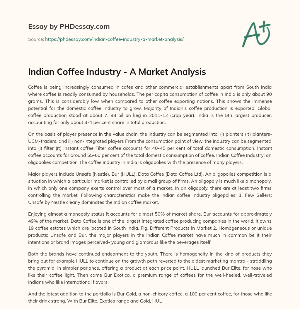 Indian Coffee Industry A Market Analysis
