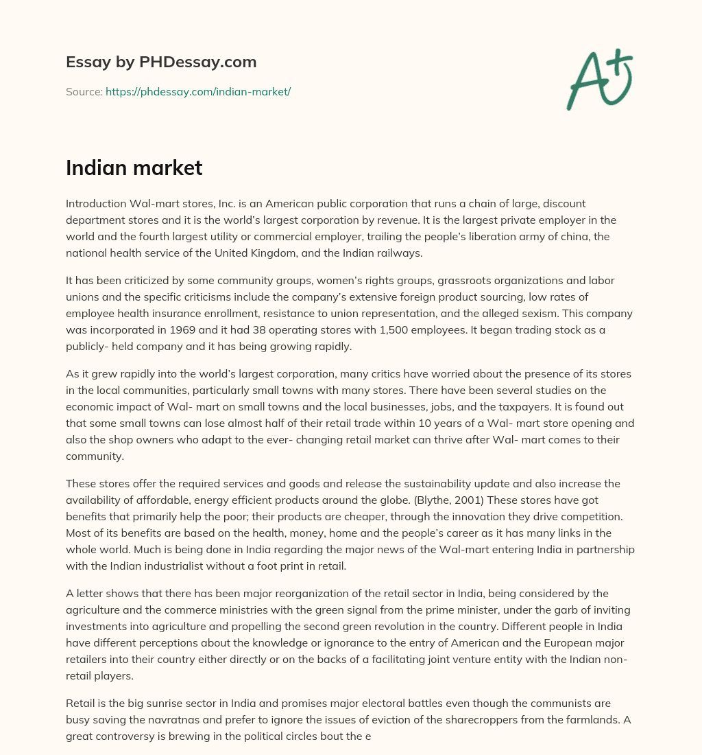 Indian market essay