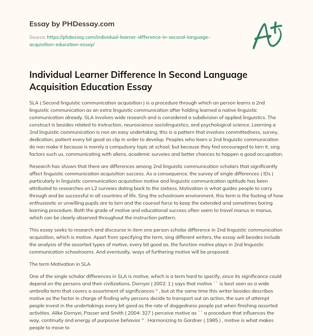 essay about the importance of second language acquisition