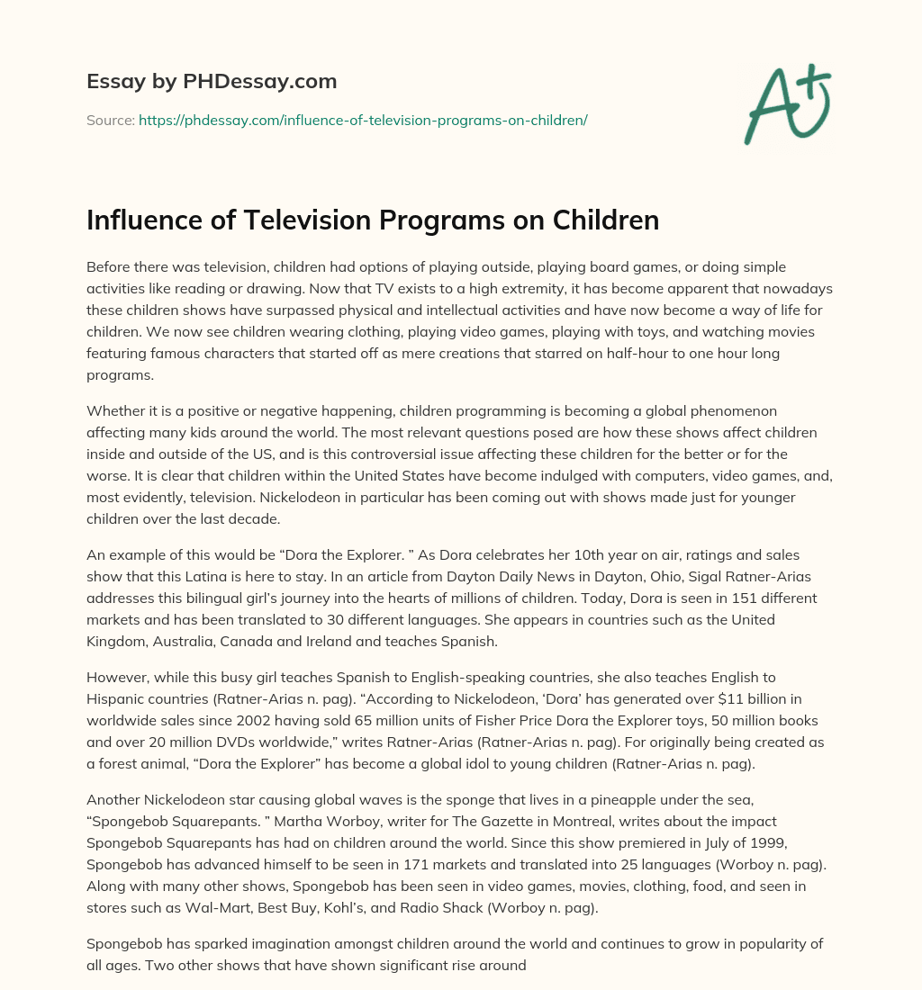 essay on the influence of tv on students