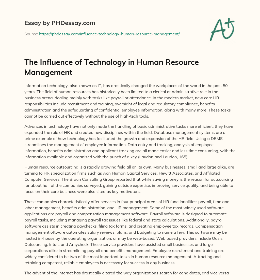 technology influence essay