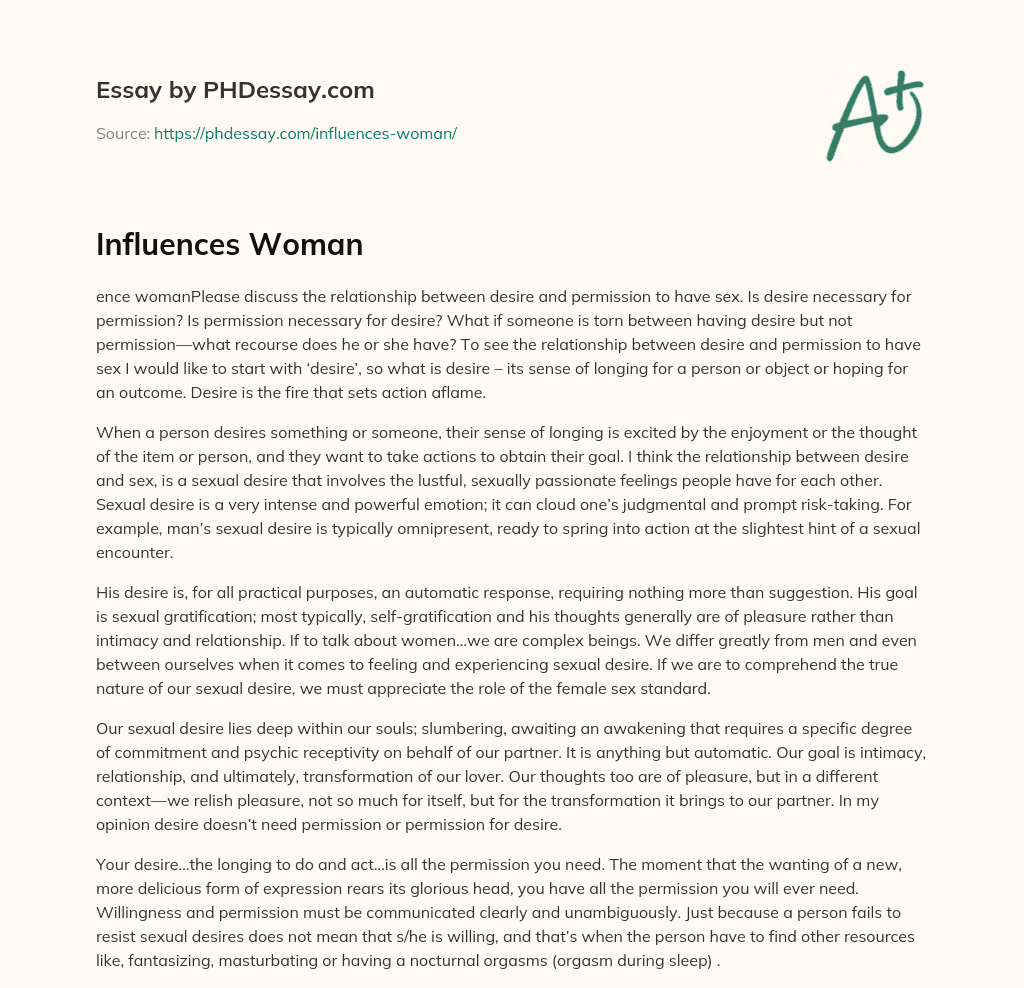 Influences Woman essay