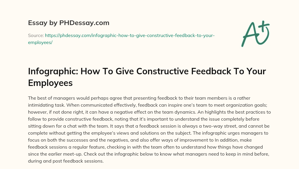 Infographic: How To Give Constructive Feedback To Your Employees essay