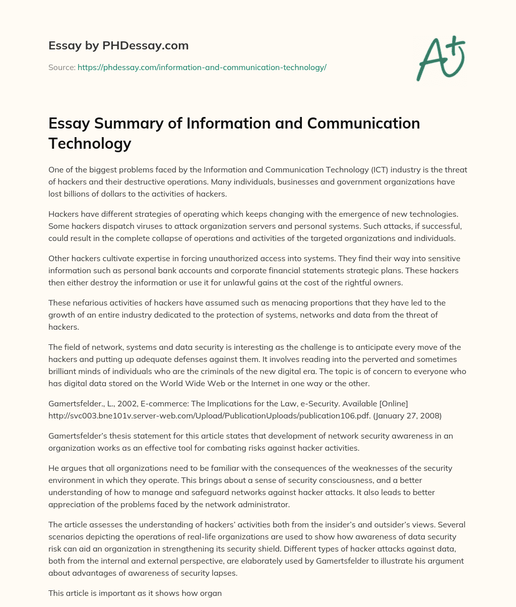 thesis statement about communication technology