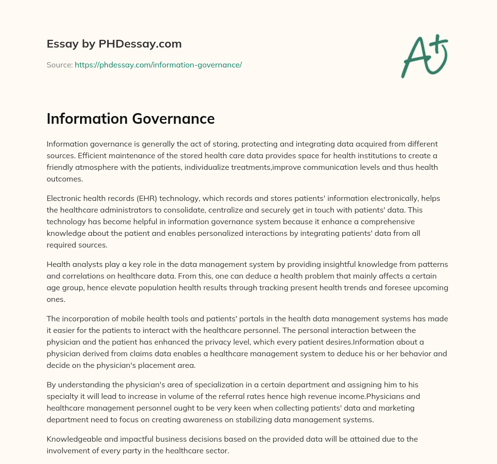 Information Governance essay