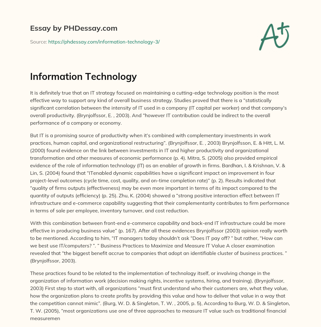 Information Technology essay