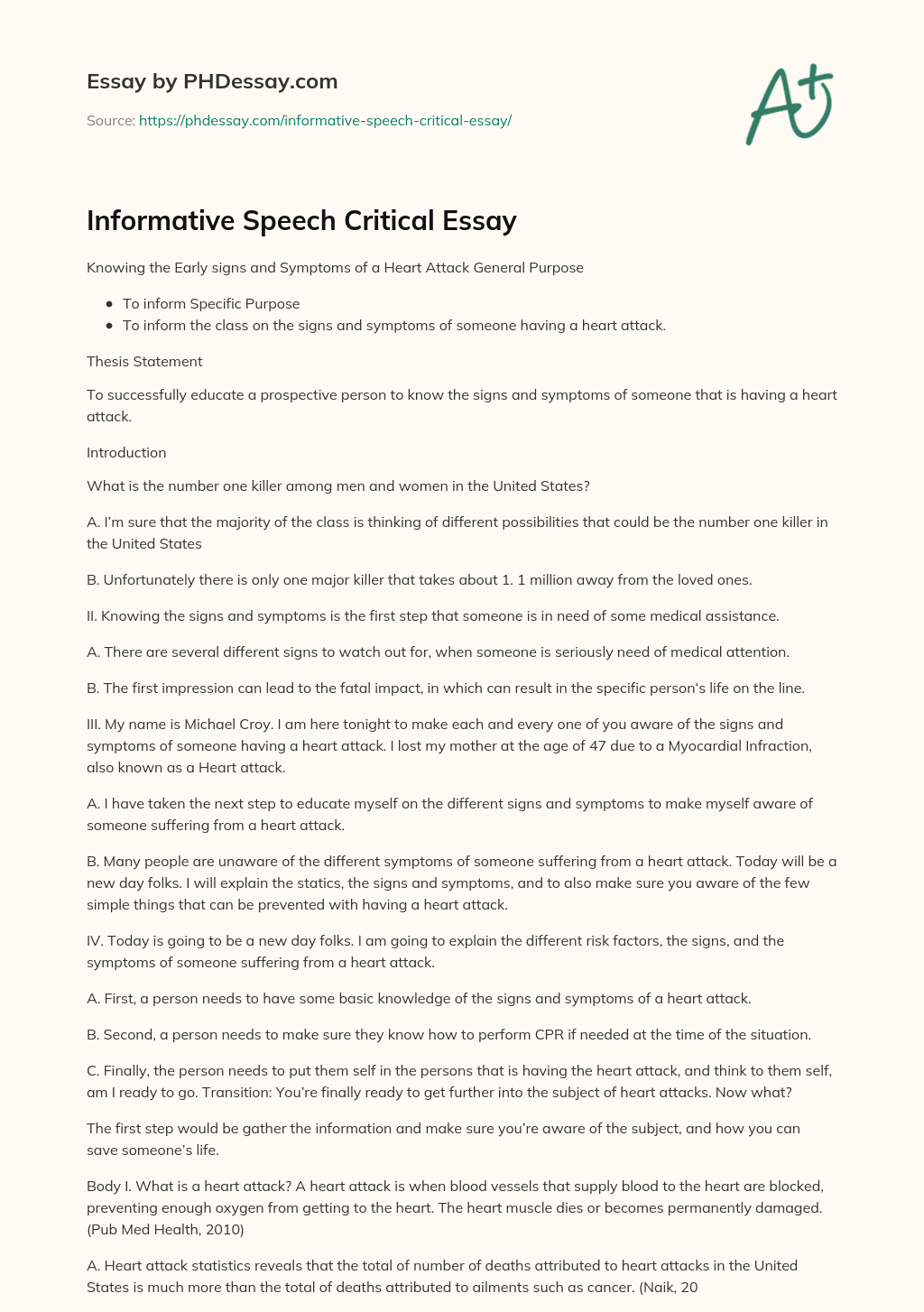 critical speech