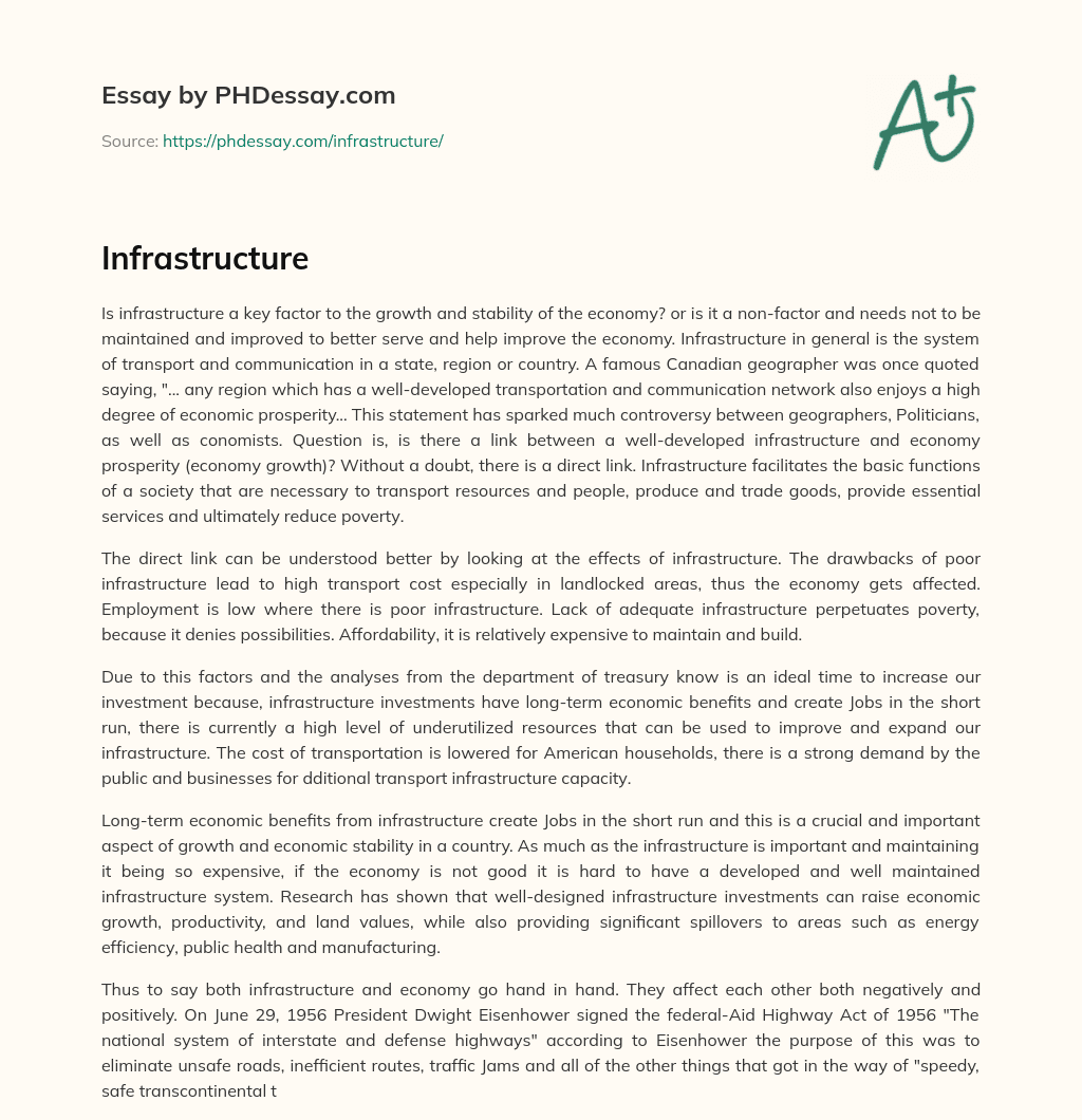 Infrastructure essay