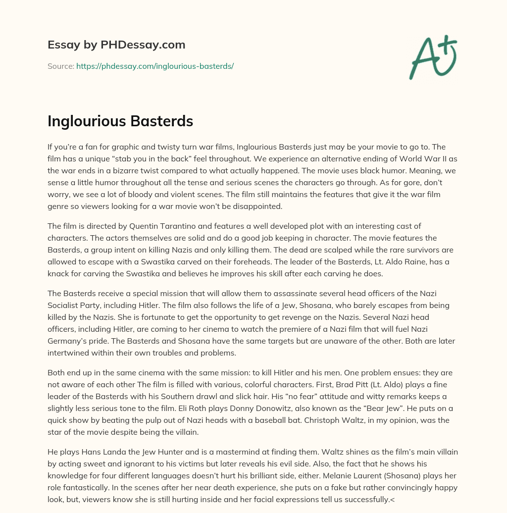 Inglourious Basterds essay