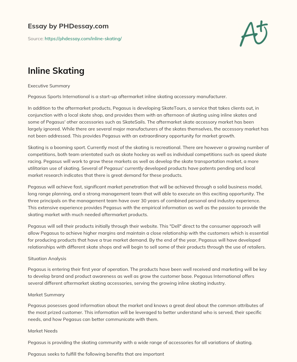 Inline Skating essay