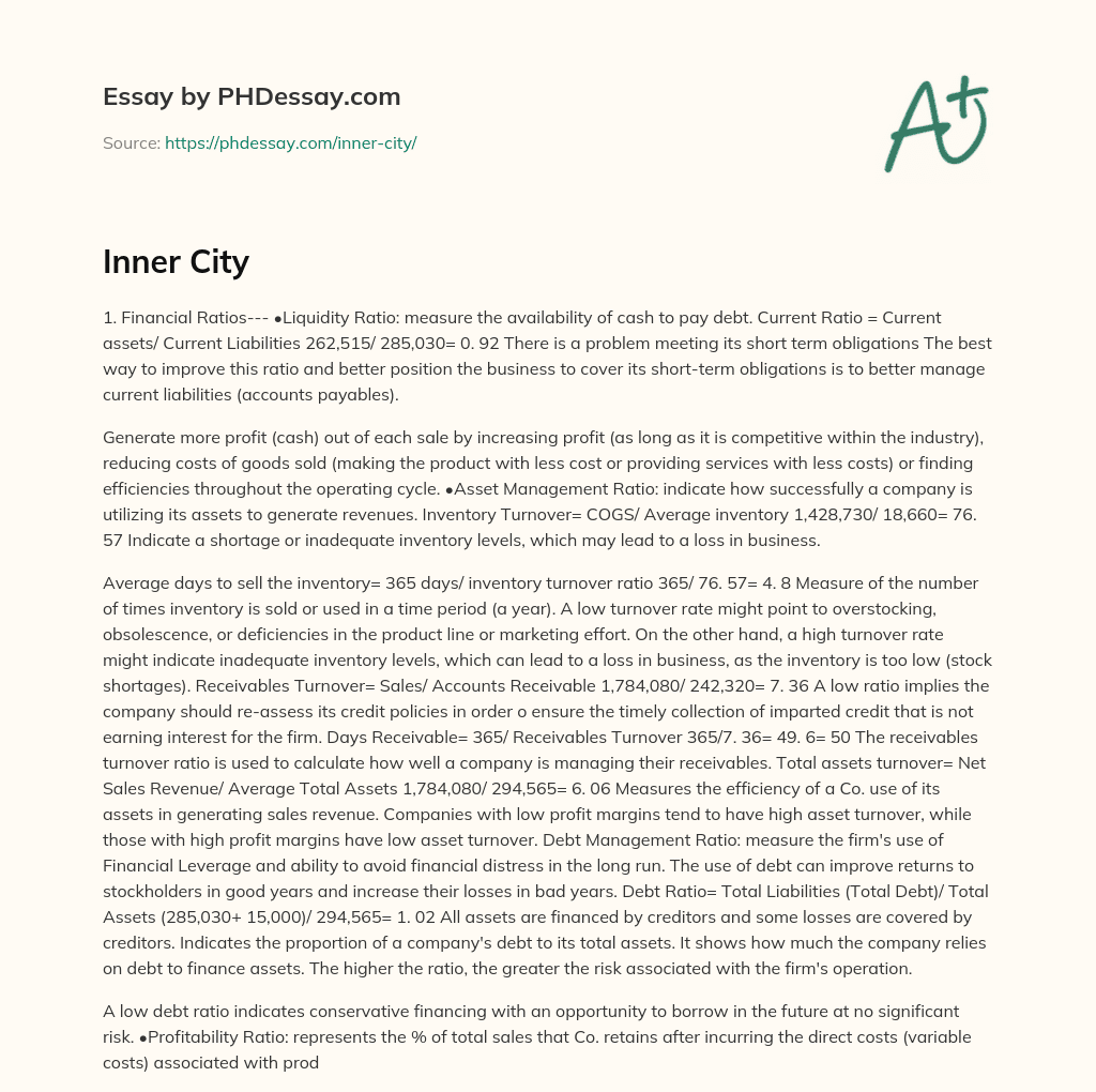 Inner City essay
