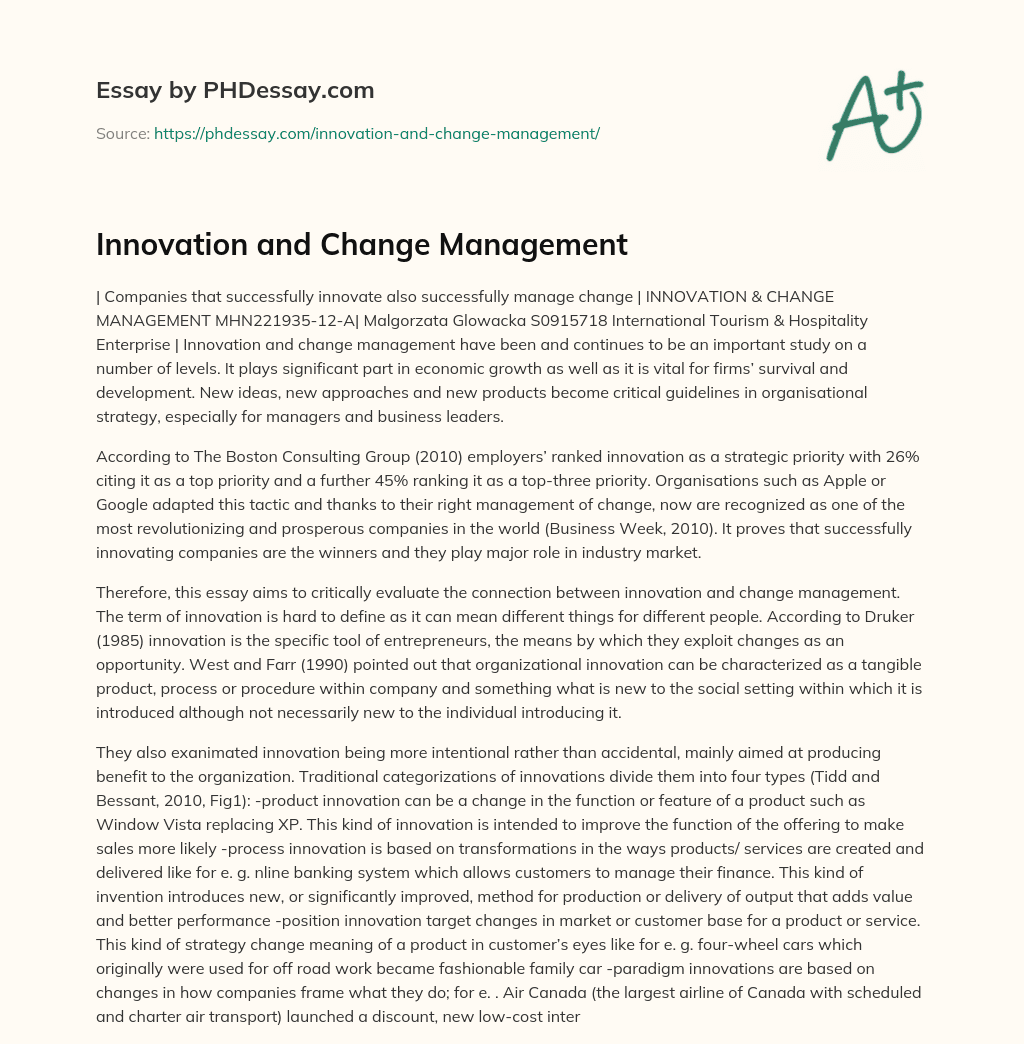 change management in education essay