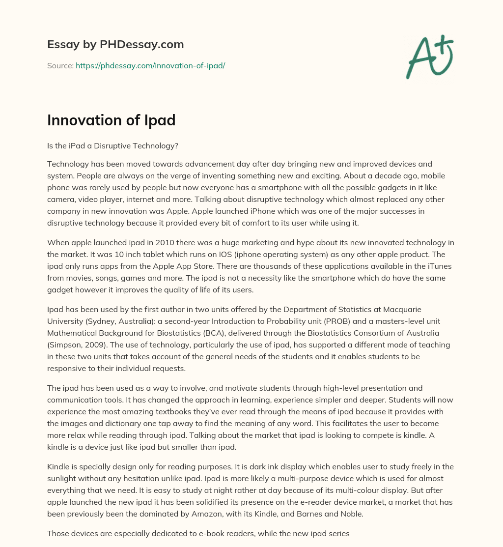 Innovation of Ipad essay