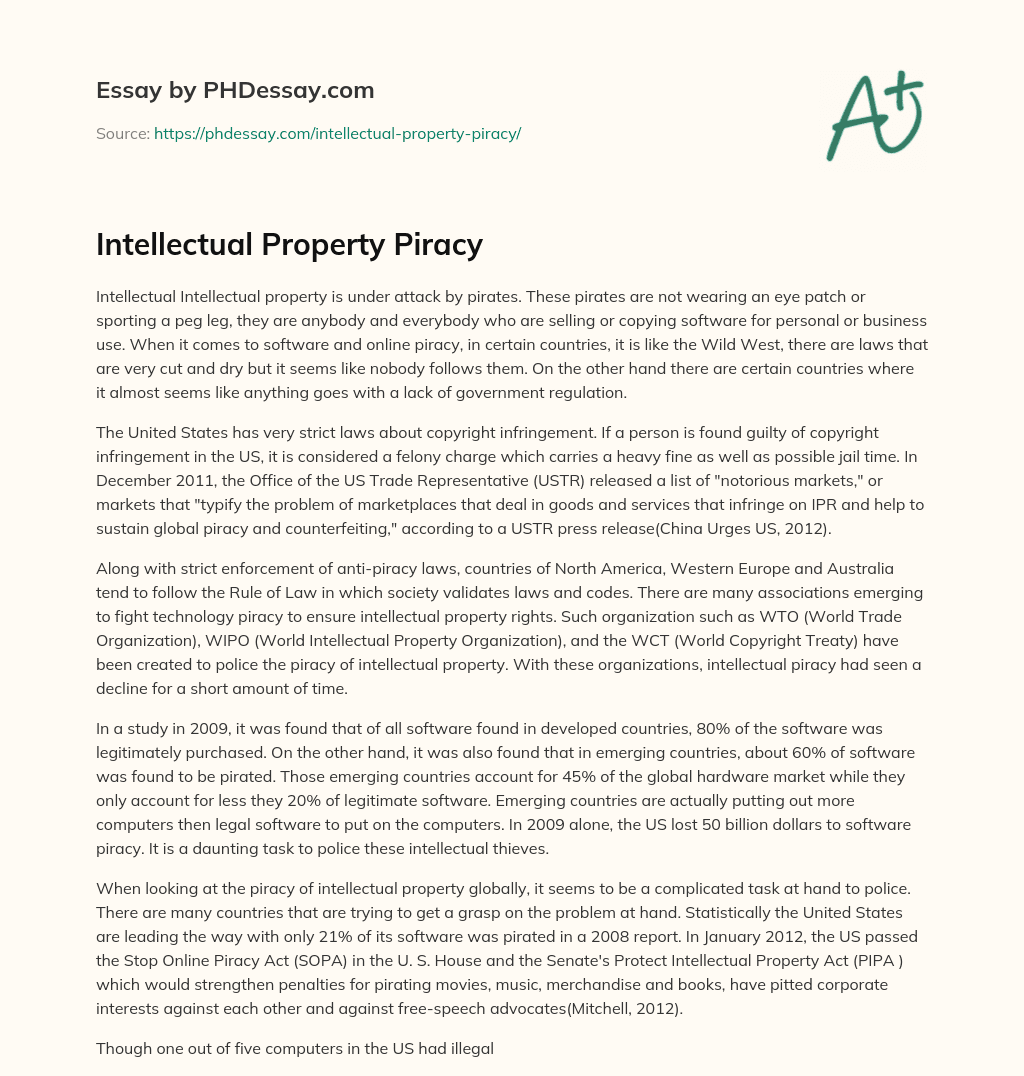 Intellectual Property Piracy essay