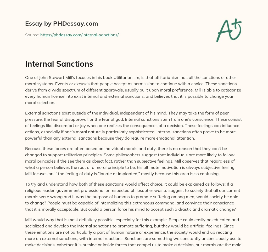 Internal Sanctions essay