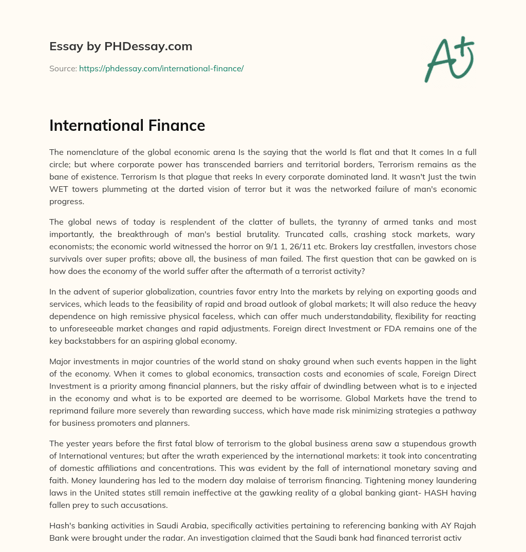 International Finance essay
