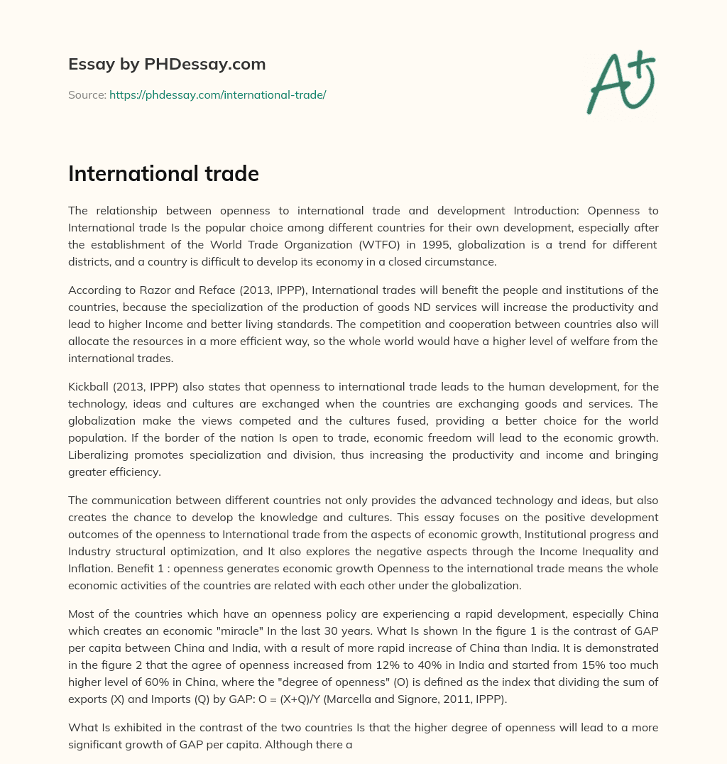 International trade essay