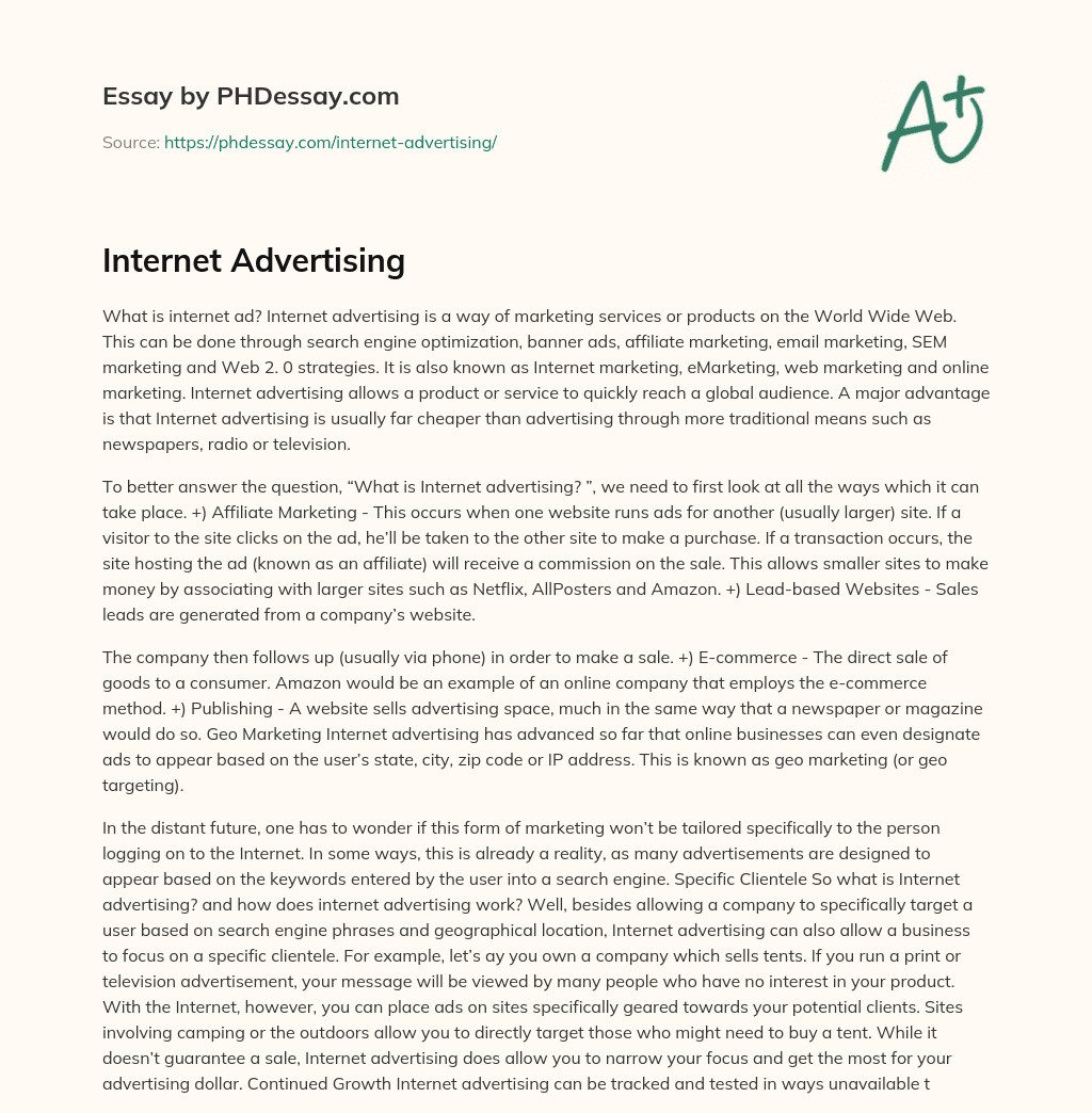 Internet Advertising essay