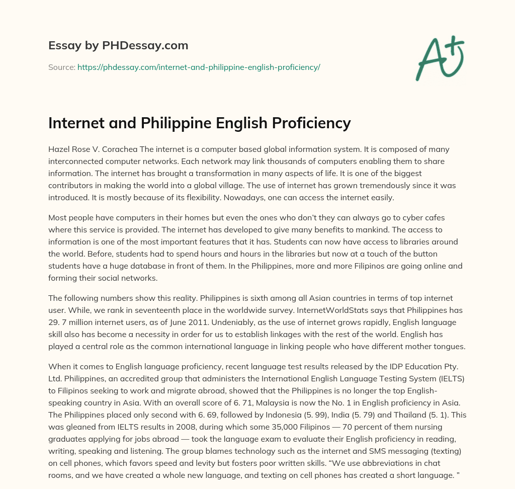 slow internet connection in the philippines essay