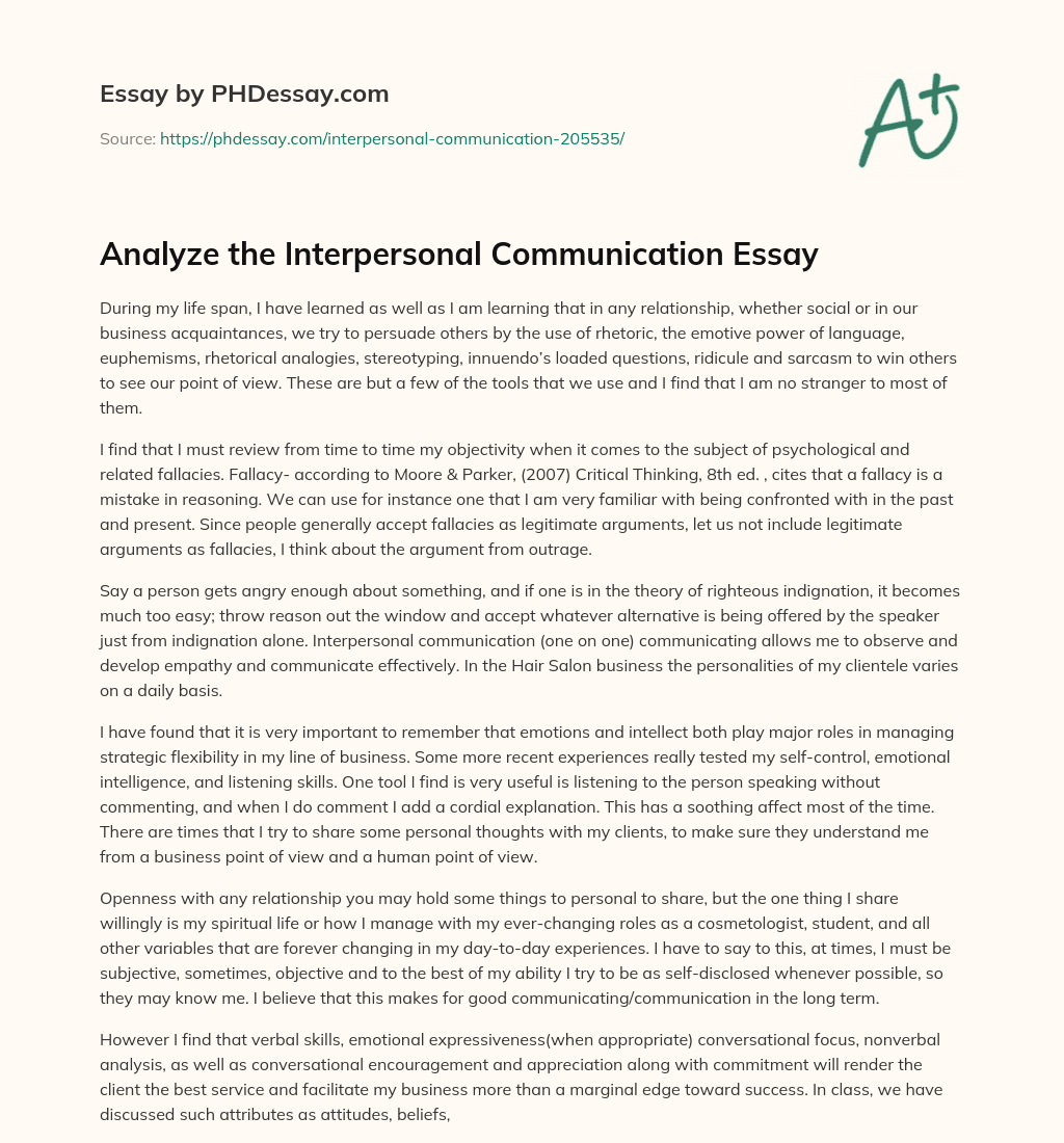 The Power of Persuasion and the Importance of Objectivity in Relationships and Business. essay