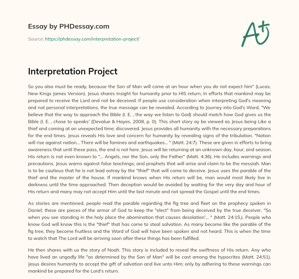 interpretation in essay