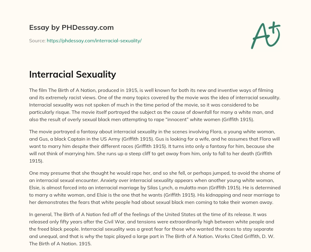 Interracial Sexuality essay