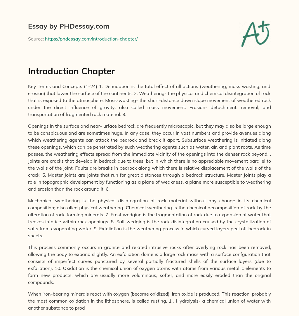 Introduction Chapter - PHDessay.com