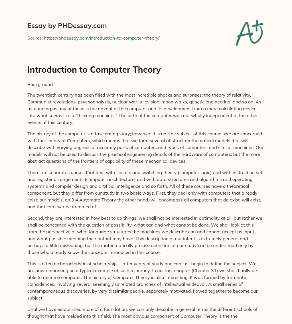 computer introduction for essay