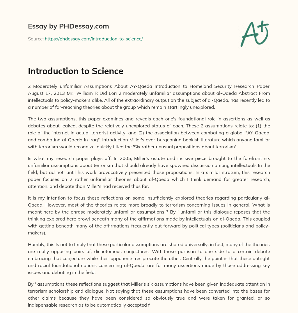 introduction to science essay