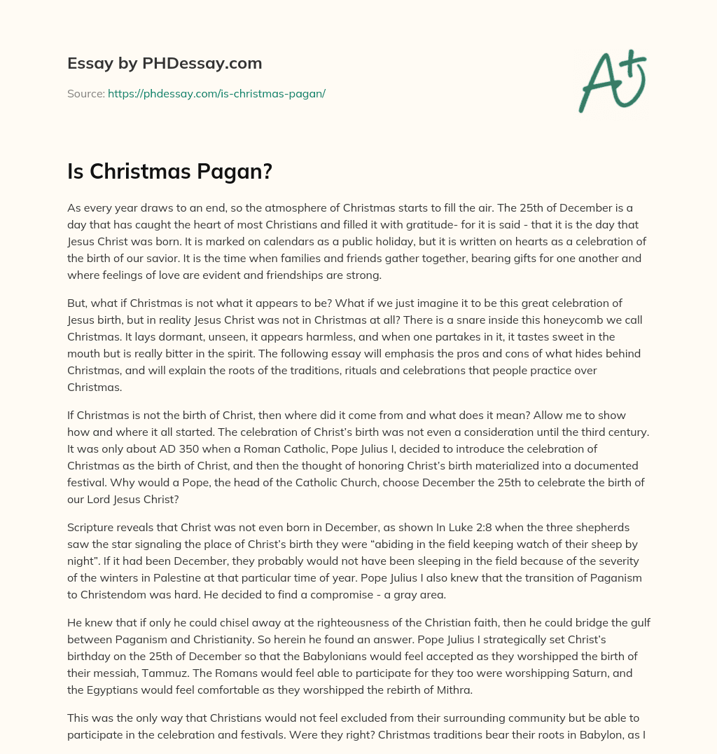 Is Christmas Pagan? essay