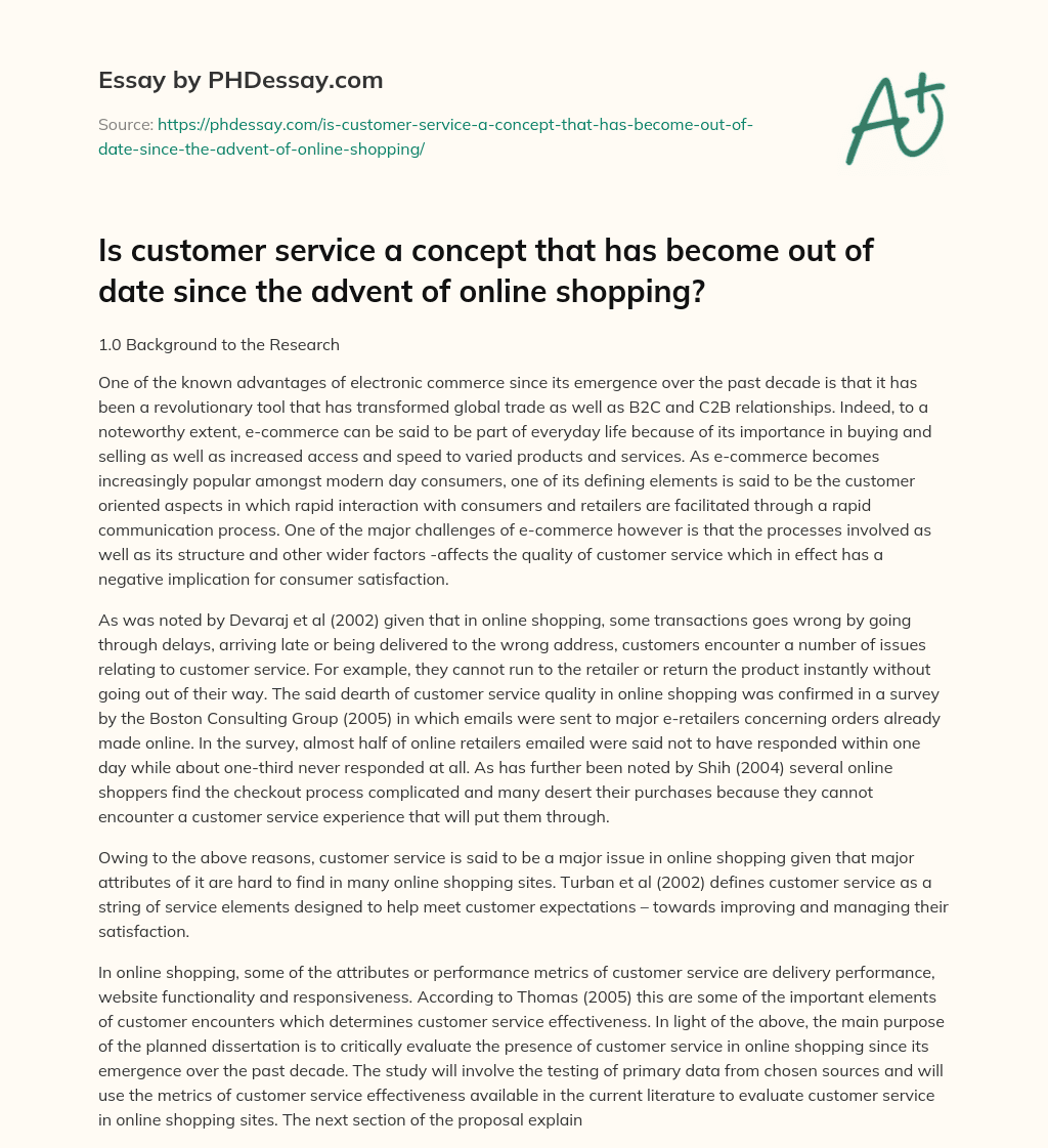 The Advantages and Challenges of E-commerce for Customer Service essay