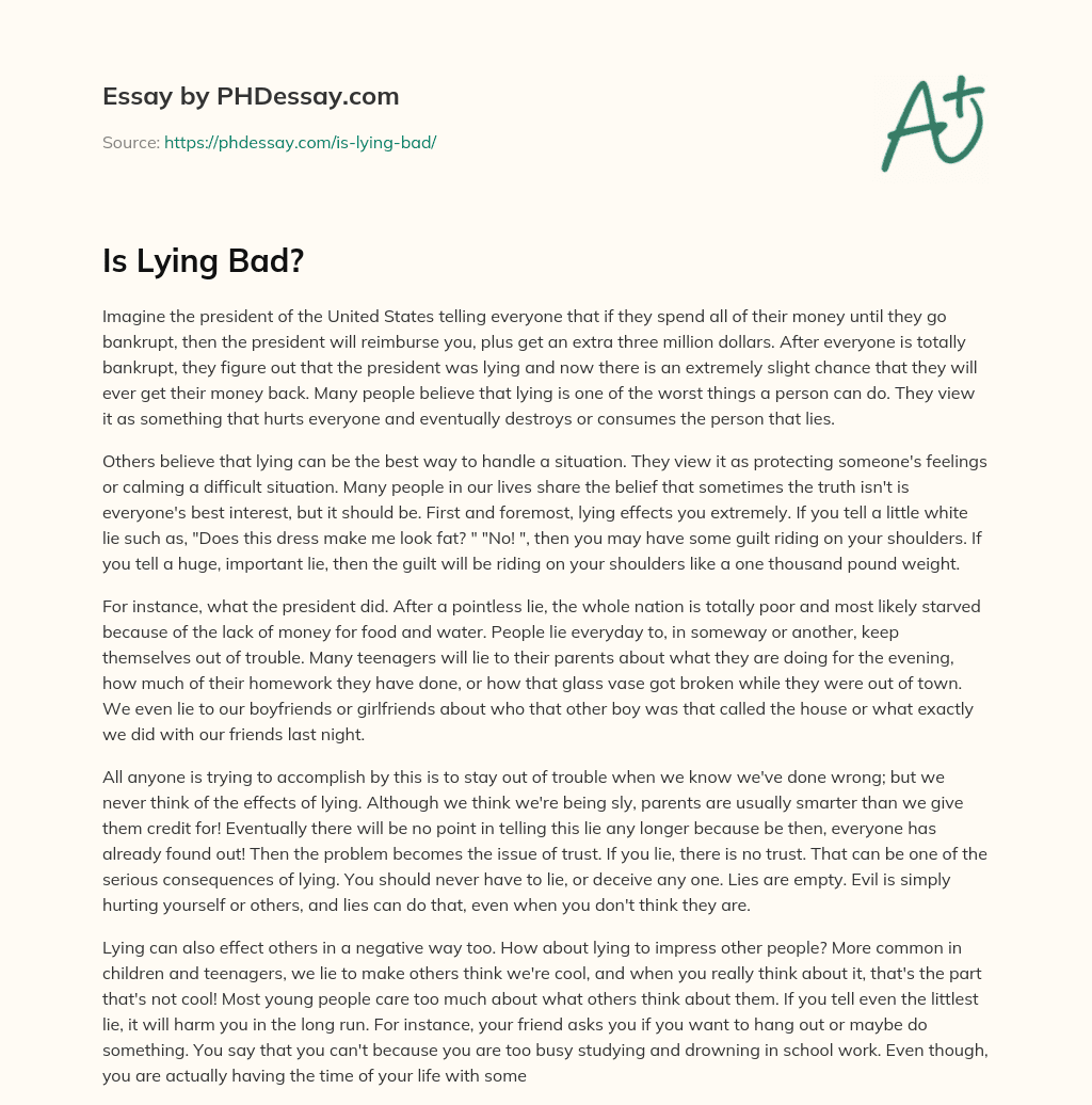 Is Lying Bad? essay