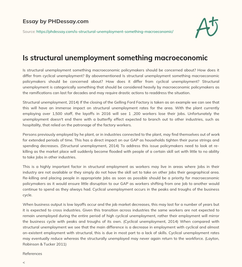 Is structural unemployment something macroeconomic essay