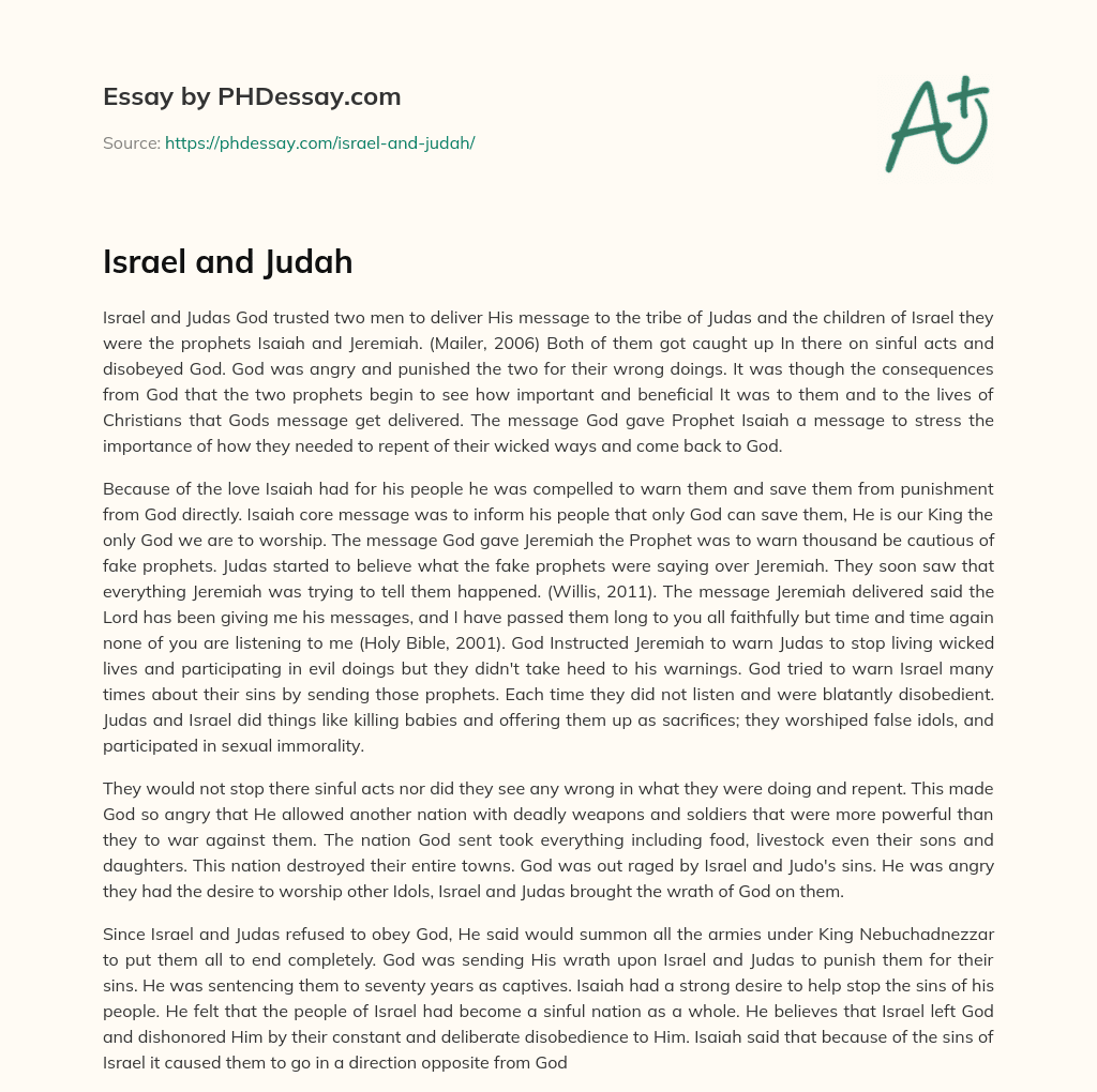 Israel and Judah essay