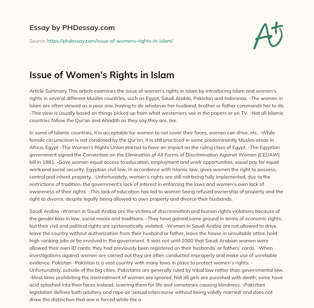 human rights in islam essay